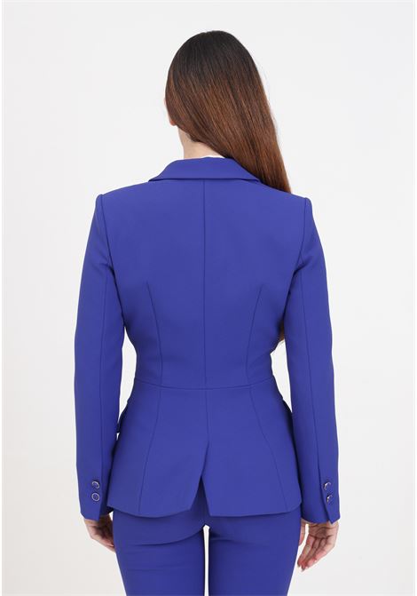 Indigo blue double-breasted women's blazer with buttons ELISABETTA FRANCHI | GI07341E2828